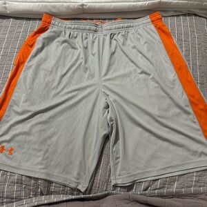 Under Armour Men's Athletic Shorts in Gray and Orange